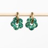 Boucles d'oreilles créoles Fleur - Mix Vert