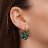 Boucles d'oreilles créoles Fleur - Mix Vert