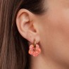 Boucles d'oreilles créoles Fleur - Fushia Orange