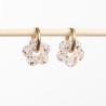 Boucles d'oreilles créoles Fleur - Ivoire champagne