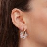 Boucles d'oreilles créoles Fleur - Ivoire champagne
