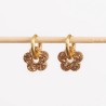 Boucles d'oreilles créoles Fleur - Champagne