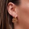 Boucles d'oreilles créoles Fleur - Champagne