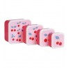 Set de 4 boîtes à tartines/goûter - Cerises