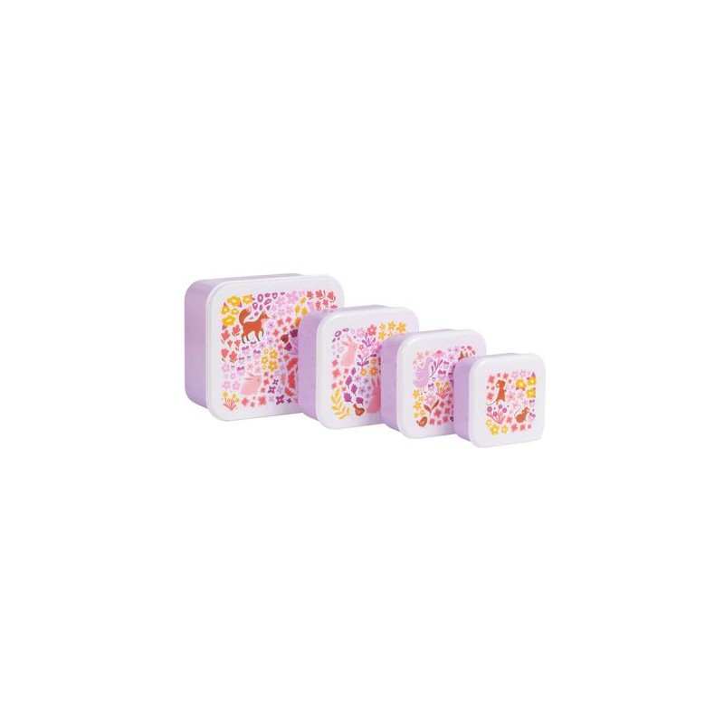 Set de 4 boîtes à tartines/goûter - Flower garden Set de 4 boîtes à tartines/goûter - Flower garden