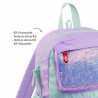 Sac à dos poches 4 compartiments - Parme et vert pastel
