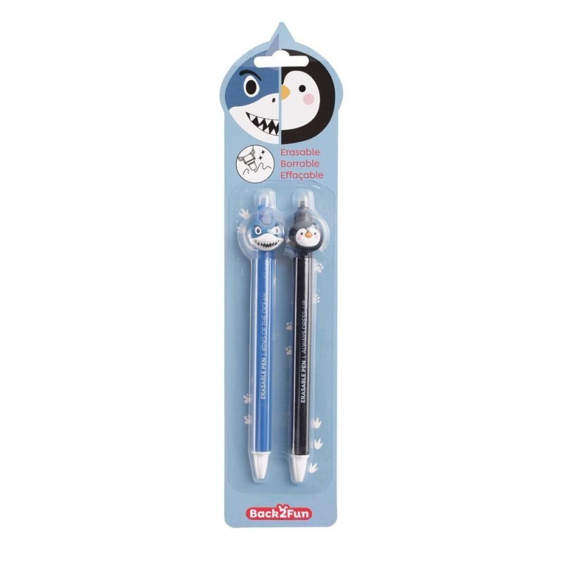 2 stylos effaçables - Requin et Pingouin 2 stylos effaçables - Requin et Pingouin