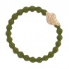 ByEloise bracelet élastique coquillage doré - Vert olive