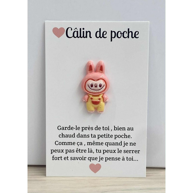 Carte Câlin de Poche - Labubu rose