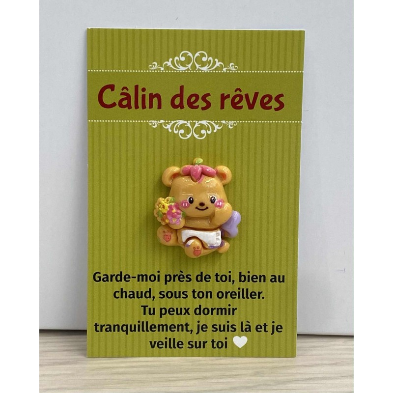 Carte Câlin des Rêves - Ourson fleur