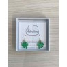 Boucles d'oreilles pendantes or et plexiglas - Trèfle