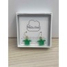 Boucles d'oreilles pendantes or et plexiglas - Tortue