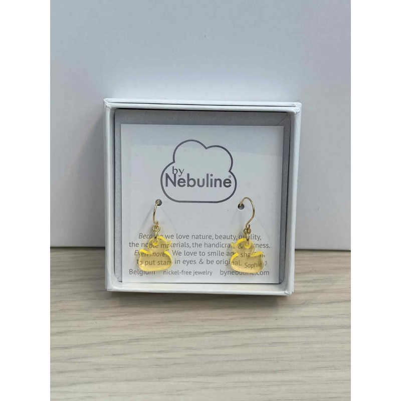 Boucles d'oreilles pendantes or et plexiglas - Canard Boucles d'oreilles pendantes or et plexiglas - Canard