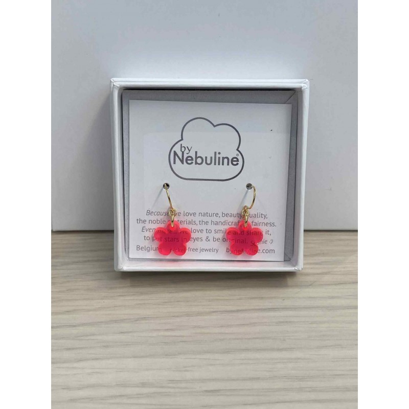 Boucles d'oreilles pendantes or et plexiglas - Fleur Boucles d'oreilles pendantes or et plexiglas - Fleur