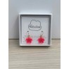 Boucles d'oreilles pendantes or et plexiglas - Fleur