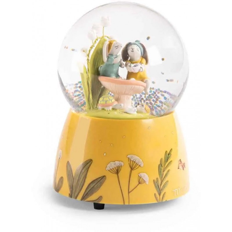 Boule à neige musicale - Trois petits lapins Boule à neige musicale - Trois petits lapins