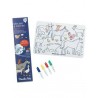 Mini set en silicone à colorier + 4 feutres - Aujourd'hui c'est mercredi