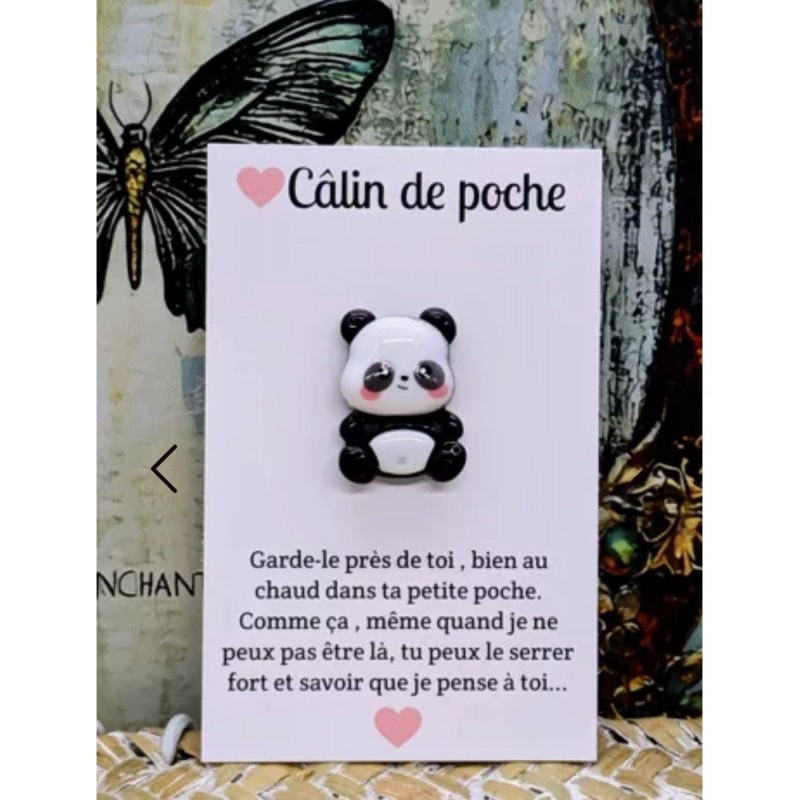 Carte Câlin de Poche - Panda fond blanc Carte Câlin de Poche - Panda fond blanc