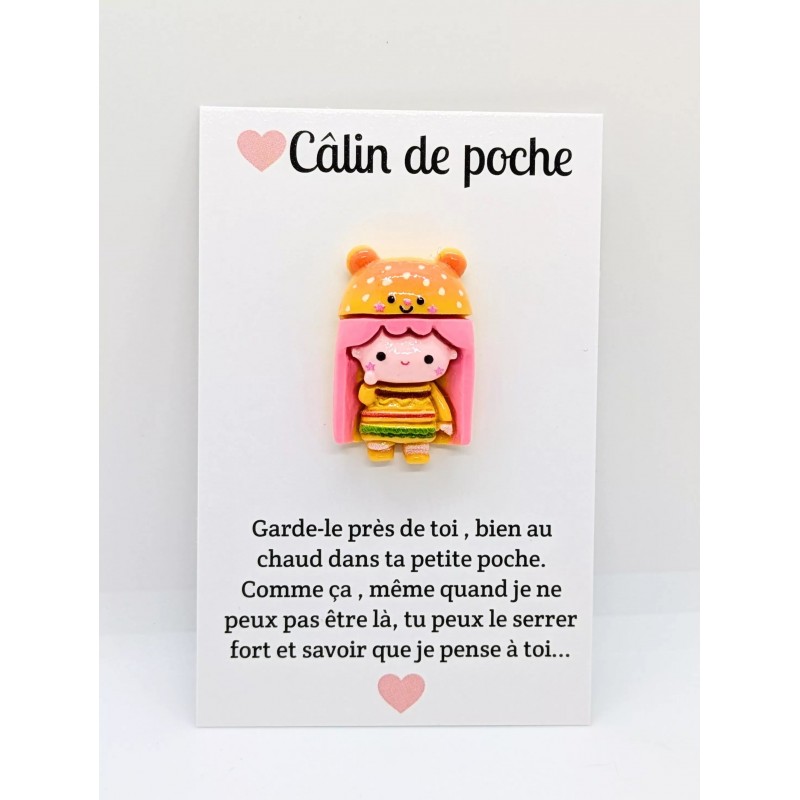 Carte Câlin de Poche - Nana hamburger Carte Câlin de Poche - Nana hamburger