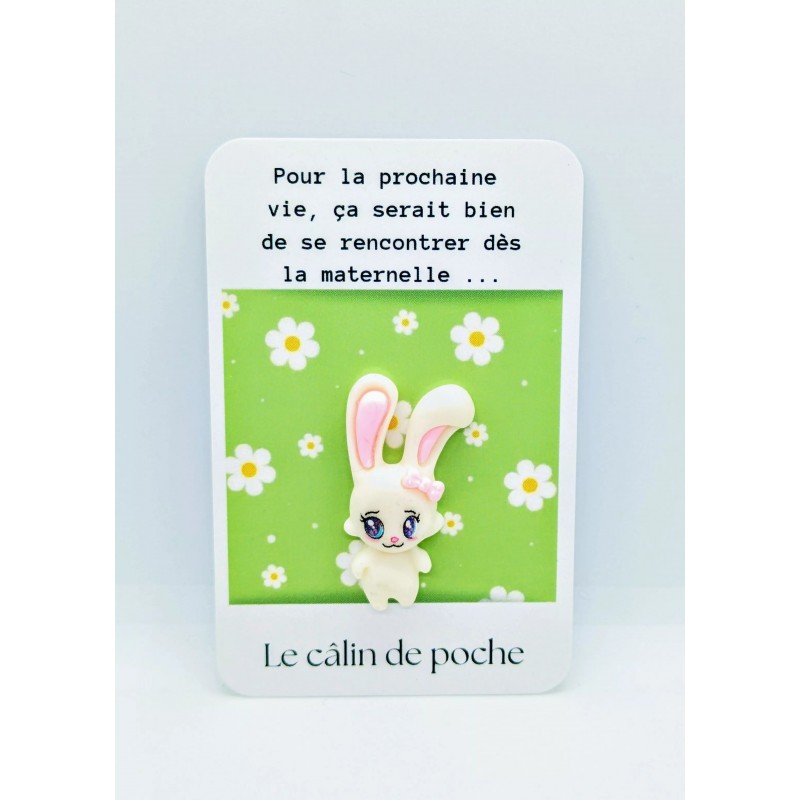 Carte Câlin de poche citation maternelle - Lapin Carte Câlin de poche citation maternelle - Lapin