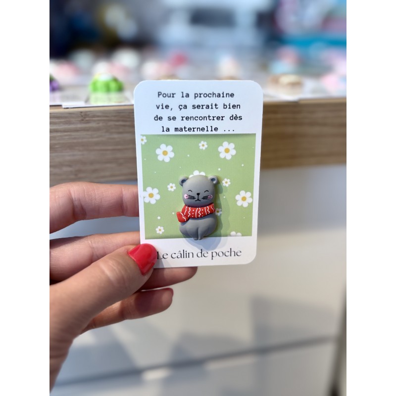 Carte Câlin de poche citation maternelle - Chat