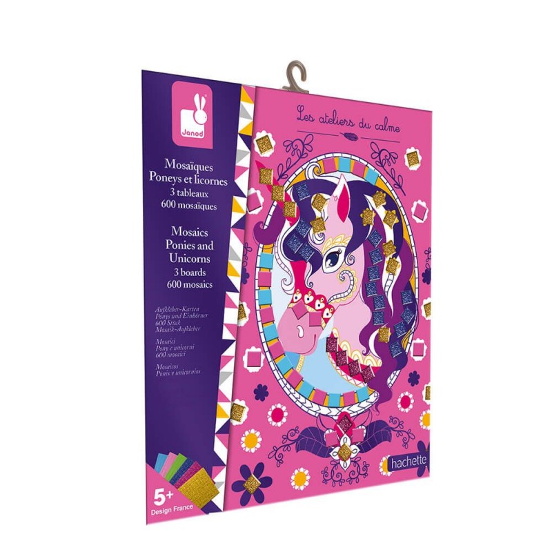 Set créatif mosaïques en mousse - Poneys et licornes