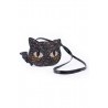 Sac à main noir à paillettes - Chat