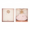 Doudou lapin rond - Rose