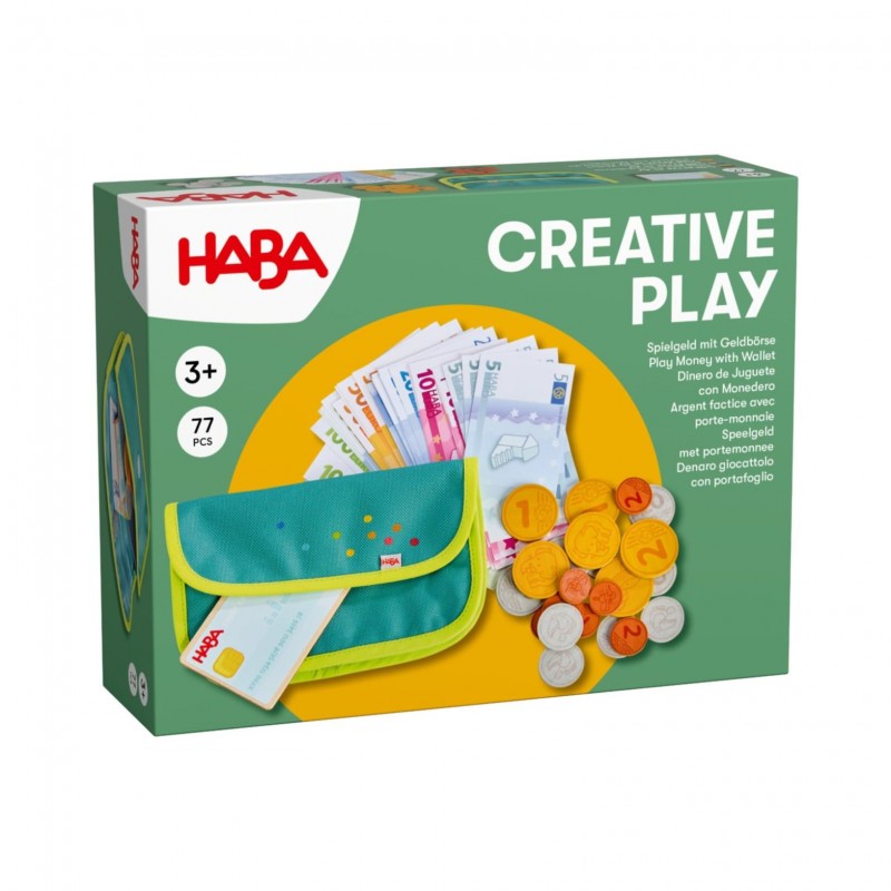 Creative Play - Argent factice avec porte-monnaie Creative Play - Argent factice avec porte-monnaie