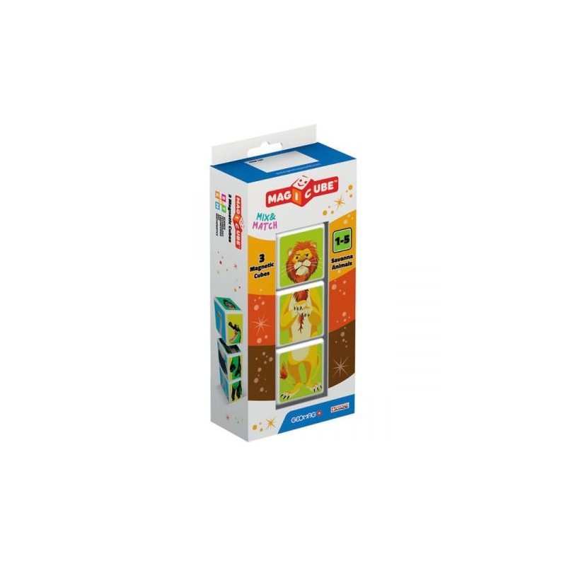 Geomag magicube Mix & Match animaux de la savane 3 pièces