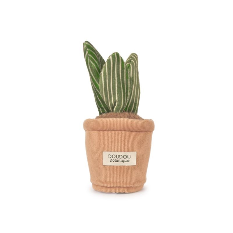 Doudou Botanique - Peluche plante verte rayures jaunes Doudou Botanique - Peluche plante verte rayures jaunes