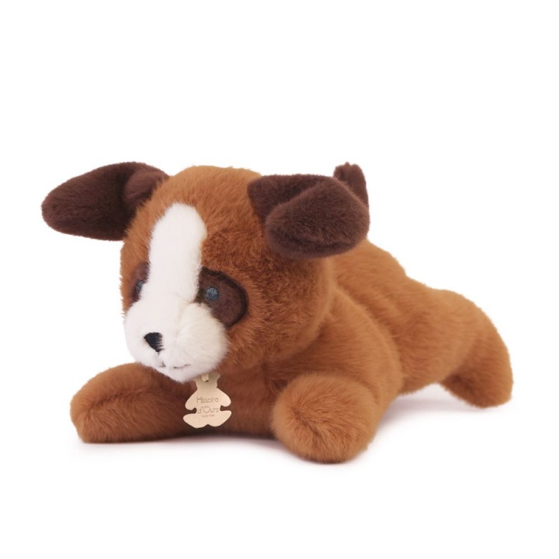 Peluche Les p'tits relax - Chien marron 22 cm Peluche Les p'tits relax - Chien marron 22 cm