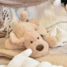 Peluche Les allongés strech - Chien beige 40 cm