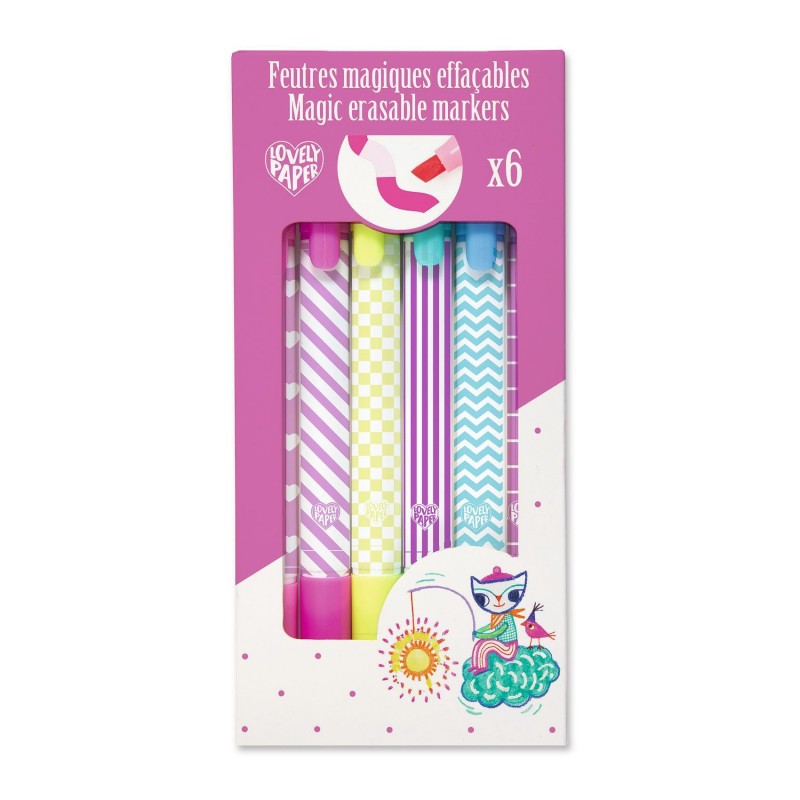 6 Feutres magiques effaçables