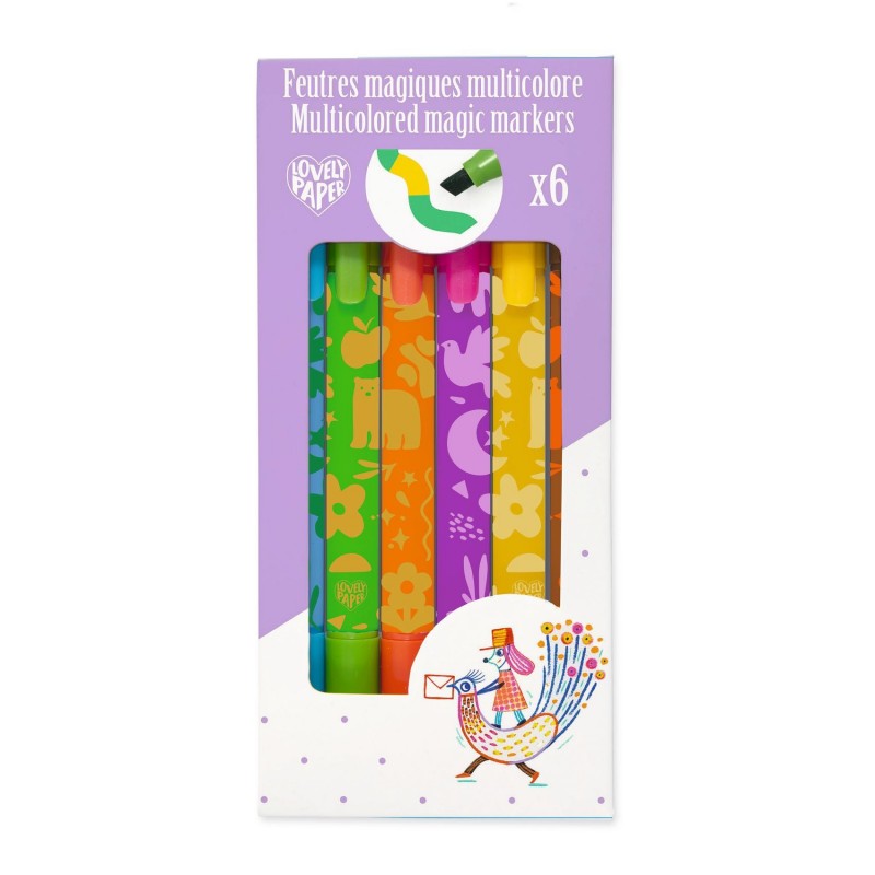 6 Feutres magiques multicolores 6 Feutres magiques multicolores