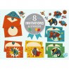 8 cartes d'invitations - super- héros