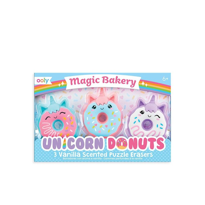 Set de 3 gommes parfumées Magic Bakery - Donuts licorne