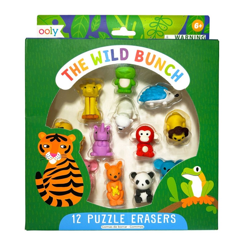 Set de 12 gommes puzzle animaux - The wild bunch Set de 12 gommes puzzle animaux - The wild bunch