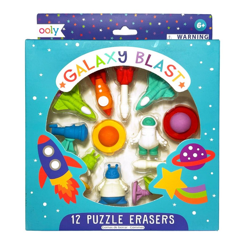 Set de 12 gommes puzzle - Galaxy blast