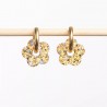 Boucles d'oreilles créole Fleur - Pêche champagne