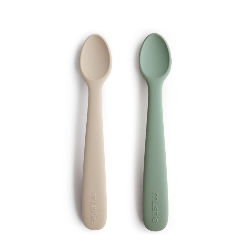 Set de 2 cuillères en silicone - bleu/sable Set de 2 cuillères en silicone - bleu/sable
