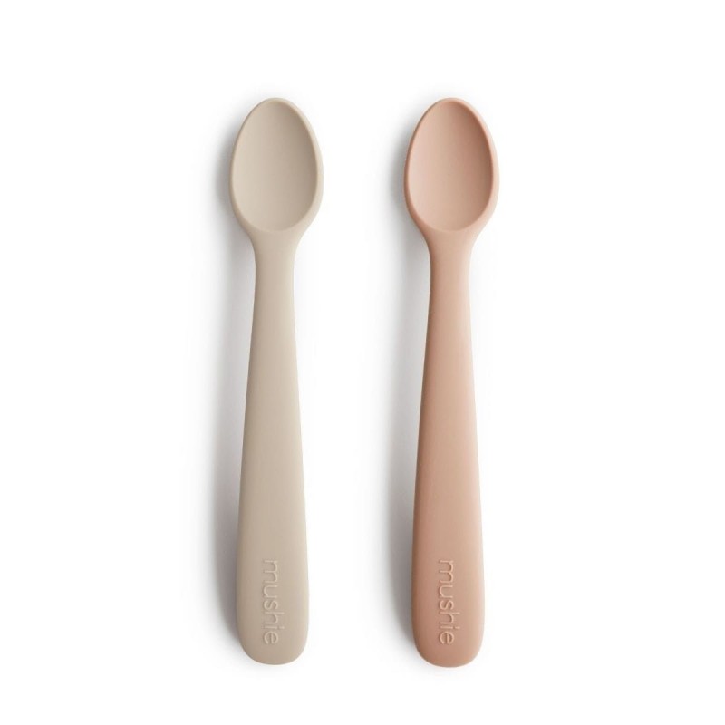 Set de 2 cuillères en silicone - rose/sable Set de 2 cuillères en silicone - rose/sable