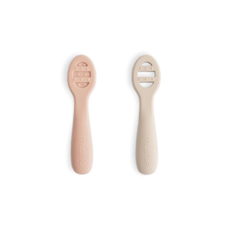 Set de 2 cuillères d'apprentissage - Rose/sable Set de 2 cuillères d'apprentissage - Rose/sable