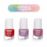 Coffret de 3 vernis Roses éternelles - Griotte, Mauve, Rose pailleté
