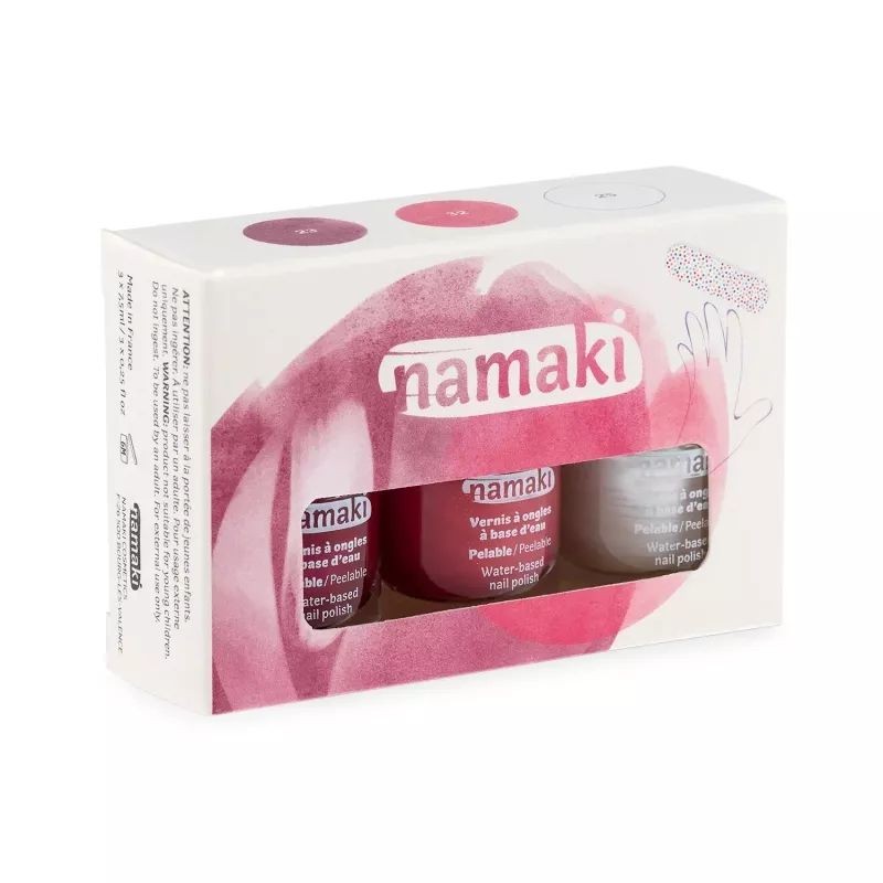 Coffret de 3 vernis Sorbets fruités - Framboise, fushia, Blanc nacré