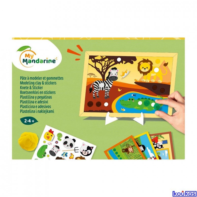 Coffret pâte à modeler et gommettes - Animaux Coffret pâte à modeler et gommettes - Animaux