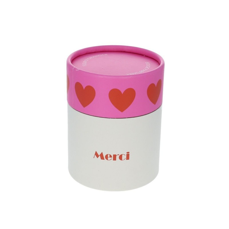 Bougie parfumée coeur - Merci
