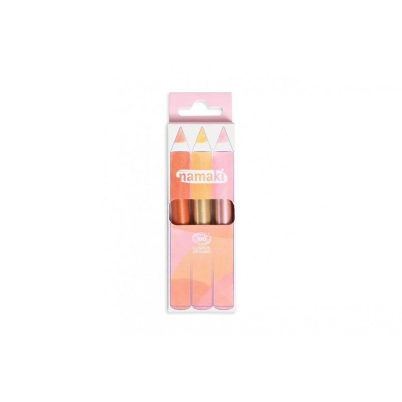 Kit de 3 crayons de maquillage pailletés - Rayon de soleil Kit de 3 crayons de maquillage pailletés - Rayon de soleil