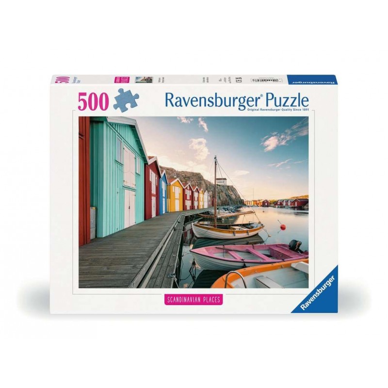 Puzzle 500 pcs - Maisons flottantes à Smögen, Suède Puzzle 500 pcs - Maisons flottantes à Smögen, Suède