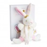 Doudou attache-tétine Lapin étoile (poudre de perlidoudou)